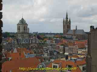 Delft - Uitzicht uit de westtoren van de Maria van Jessekerk