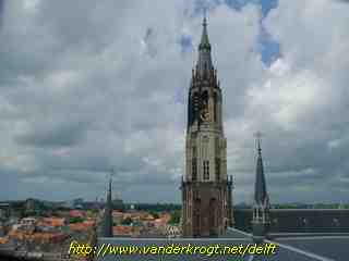 Delft - Uitzicht uit de westtoren van de Maria van Jessekerk
