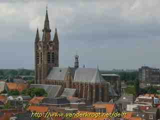 Delft - Uitzicht uit de westtoren van de Maria van Jessekerk