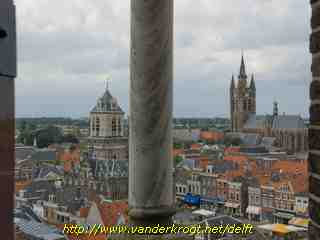 Delft - Uitzicht uit de westtoren van de Maria van Jessekerk