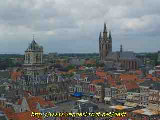 Delft - Uitzicht uit de westtoren van de Maria van Jessekerk