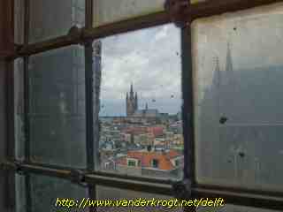 Delft - Uitzicht uit de westtoren van de Maria van Jessekerk