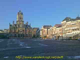 Delft - Markt met stadhuis