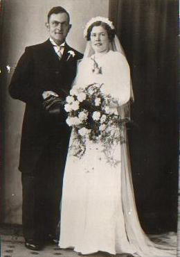 Trouwfoto Theodorus W. van Boheemen en Maria W. van der Krogt