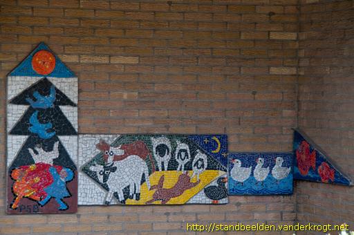 Elst -  Mozaïek met kinderen en dieren