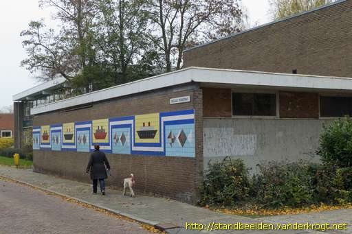 Gorinchem -  Tegeltableau schepen en vissen