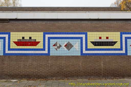 Gorinchem -  Tegeltableau schepen en vissen