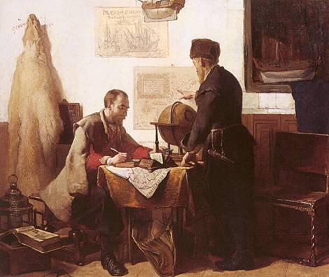 Christoffel Bisschop: Jacob van Heemskerck en Willem Barentsz, 1863