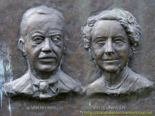 Vught - Pomp met pelikaan en portretten echtpaar Van Beuningen