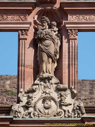 Heidelberg /  Fassadenstatuen der Ottheinrichsbau