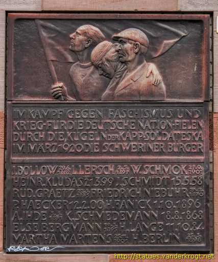 Schwerin /  Gedenktafel für die Opfer des Kapp-Putsches