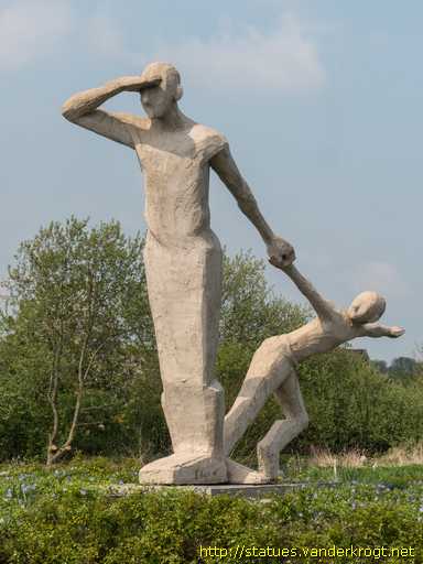 Jever /  Skulpturenpfad Vater und Kind I: Komm