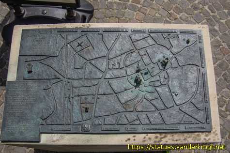 Billerbeck /  Stadtrelief mit mit den Skulpturen der Theatermeile
