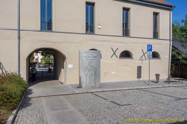 Eisleben, Lutherstadt /  Willkommensschild der Lutherstadt Eisleben