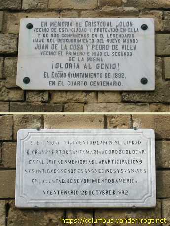 El Puerto de Santa Maria /  Placas conmemorativas 1892 y 1992
