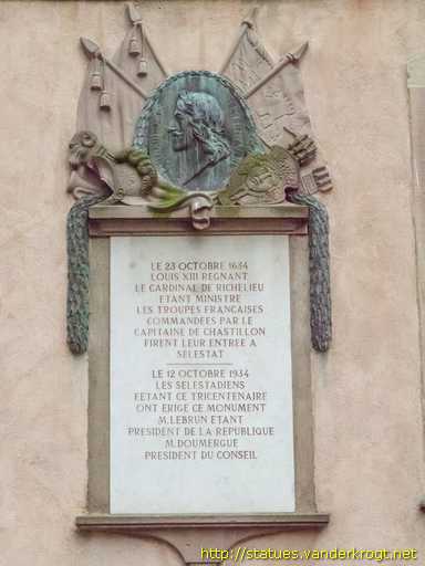 Sélestat /  Monument en hommage à l'entrée des troupes de Louis XIII