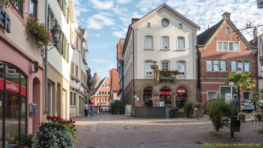 Besigheim - Marktbrunnen mit Schildhalter