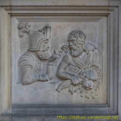 Hildesheim - Marktbrunnen mit "Roland"-Figur