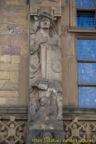 Recklinghausen - Hermann der Cherusker, ein Bischof (Bonifatius?) und Karl der Große