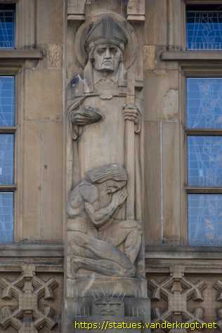 Recklinghausen - Hermann der Cherusker, ein Bischof (Bonifatius?) und Karl der Große